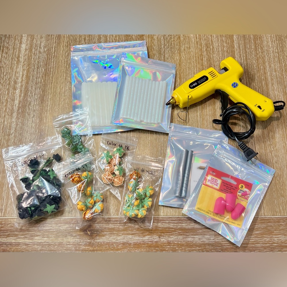 Mini Paper Flowers & Hot Glue Craft Bundle